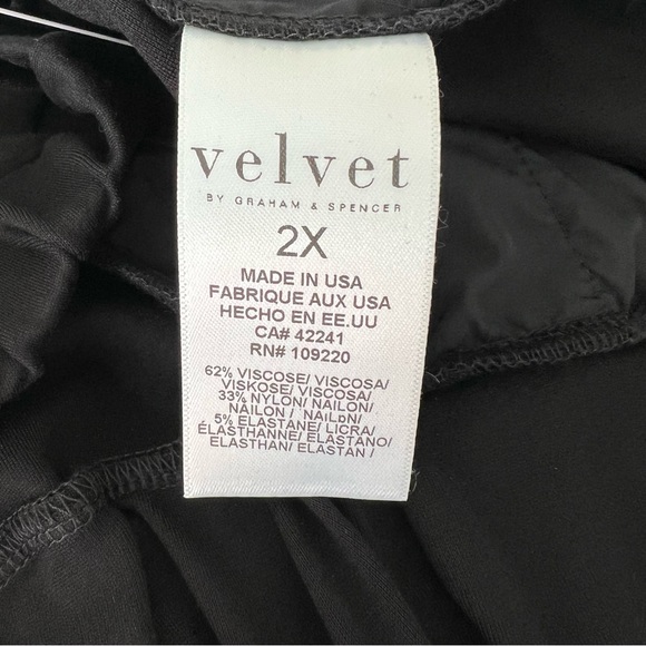 Velvet by Graham and Spencer Monterey Pant in Black Size 2X Elastic Waist Cuffs - Picture 11 of 13